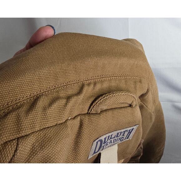 Duluth Trading L Firehose Brown Heavy duty Utility Jacket n Blazer Multi pokts - Picture 9 of 16